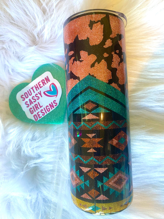 Pink Teal Western #67
